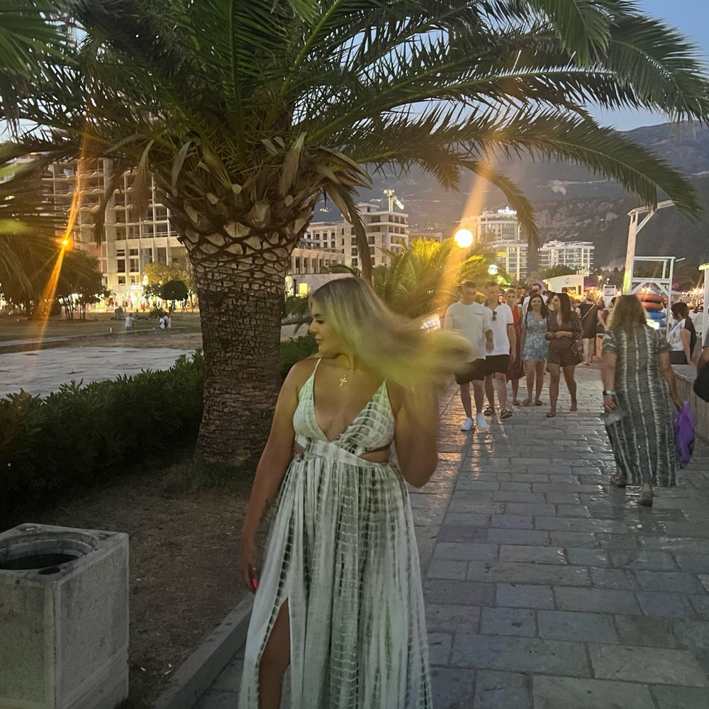 Fashion Nova Olive and White Dress